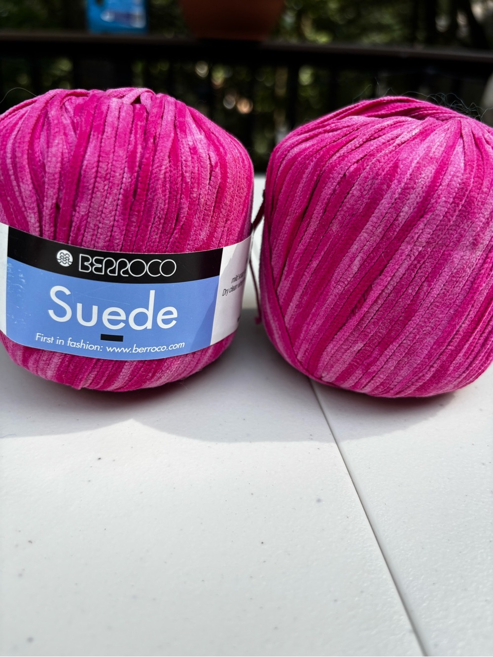 Berroco Suede 100% Nylon Yarn Lot of 2 Discontinued Hot pink